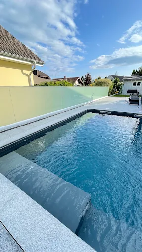 Glas Sichtschutz Pool
